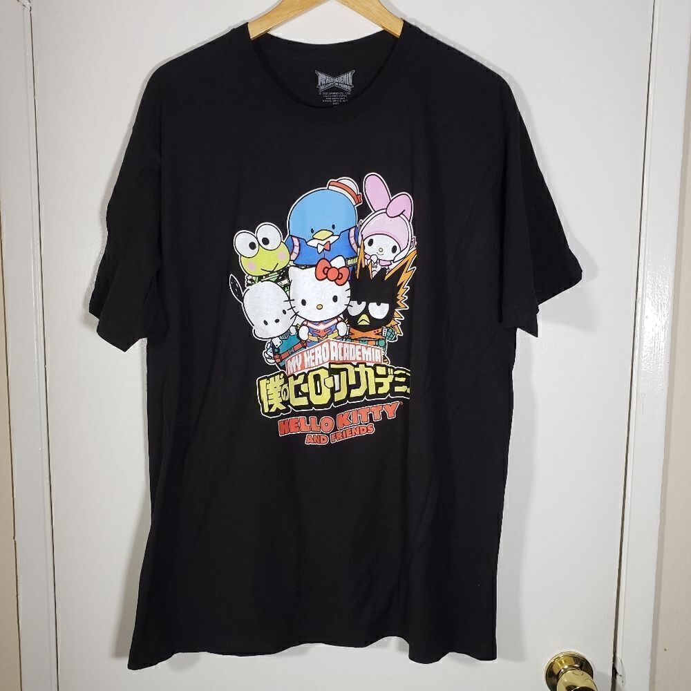 My Hero Academia X Hello Kitty and Friends Black Tee Shirt Size XL